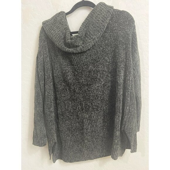 Wishlist Grey Chenille Very Soft Cowl Neck Sweater Charcoal Grey Sz M/L Over - Picture 6 of 7